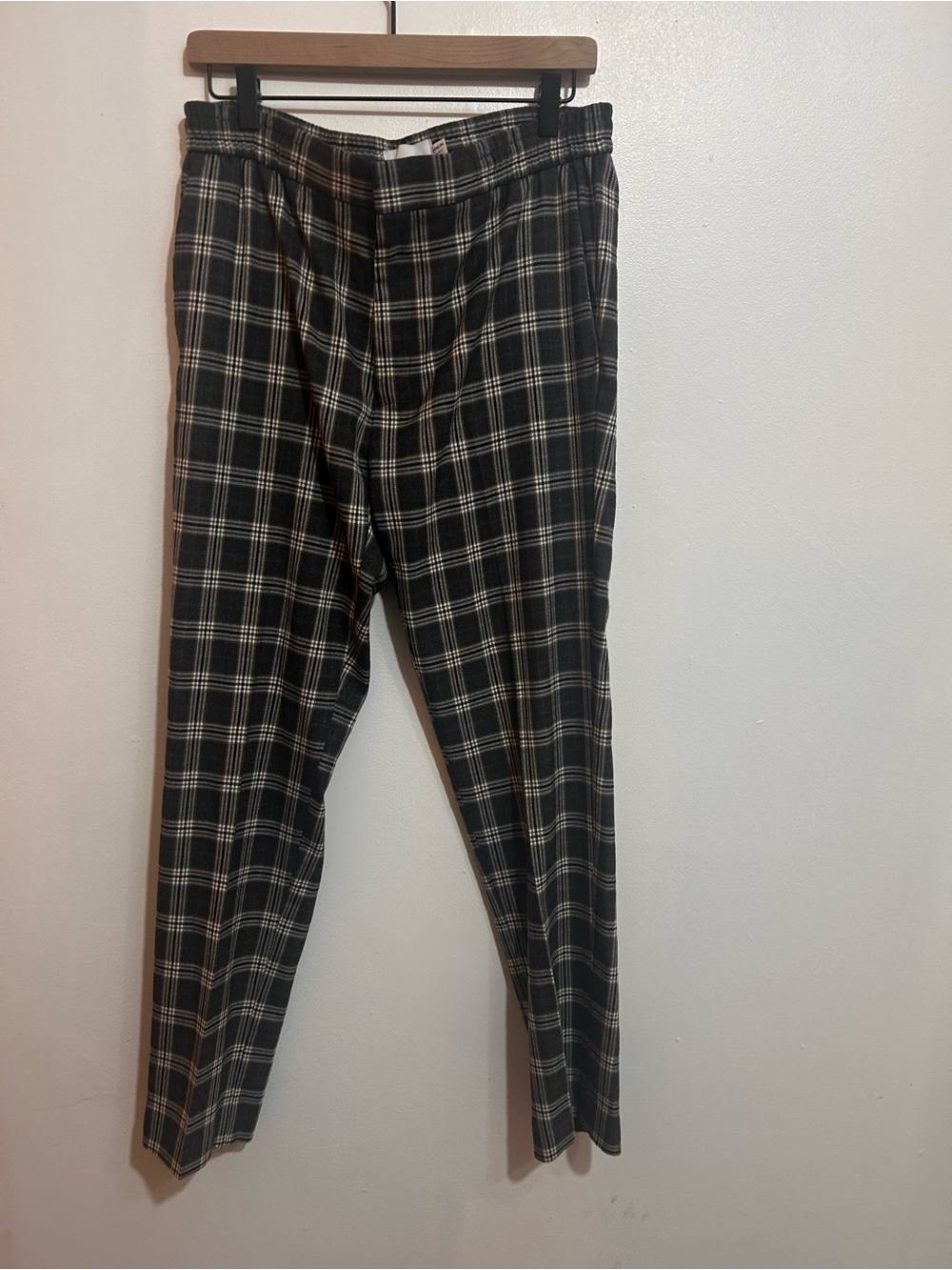 Topman Black and White Plaid Dress Pants